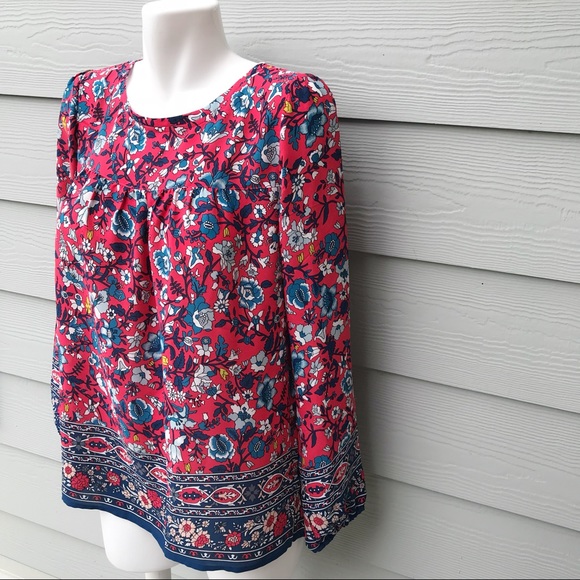 NWT LOFT Floral Print Long Sleeve Blouse - Picture 3 of 5